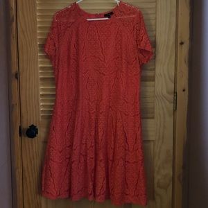1X Apt 9 coral lace knee length dress